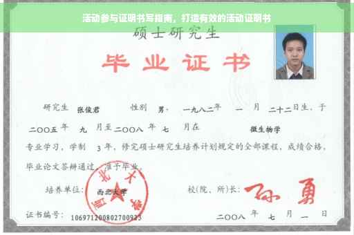 活动参与证明书写指南，打造有效的活动证明书