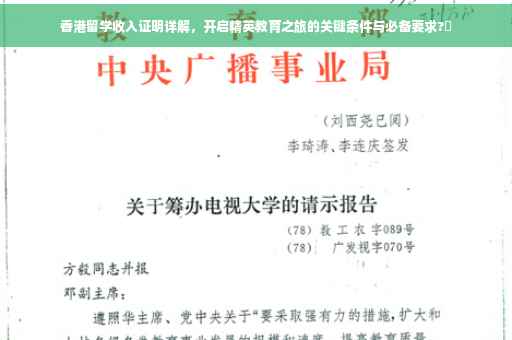 香港留学收入证明详解，开启精英教育之旅的关键条件与必备要求?✨