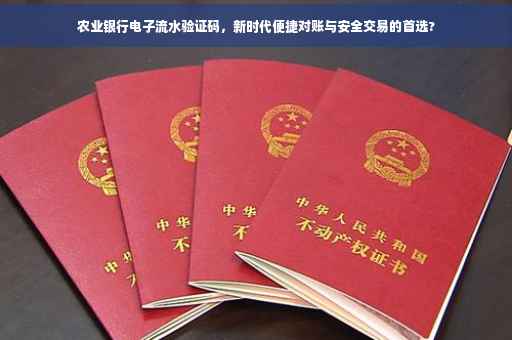 农业银行电子流水验证码，新时代便捷对账与安全交易的首选?
