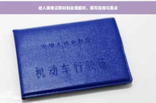收入困难证明材料全面解析，撰写指南与要点