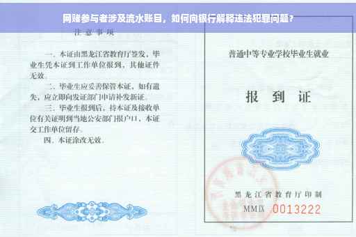 网赌参与者涉及流水账目，如何向银行解释违法犯罪问题？