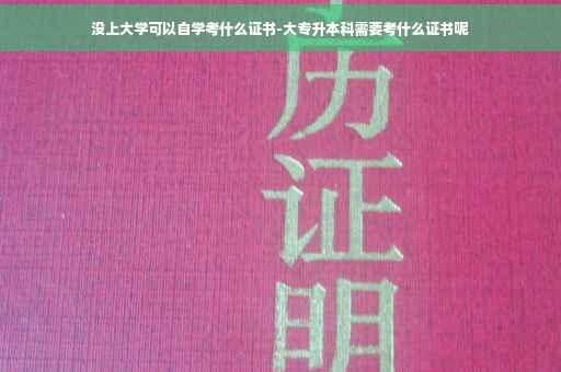 没上大学可以自学考什么证书-大专升本科需要考什么证书呢