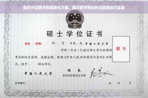 微积分证明书的奥秘与力量，揭示数学背后的证明题技巧探索