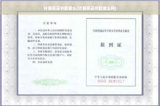 计算机证书能查么(计算机证书能查么吗)