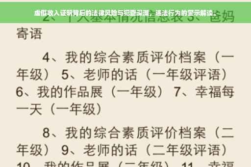 虚假收入证明背后的法律风险与犯罪深渊，违法行为的警示解读。