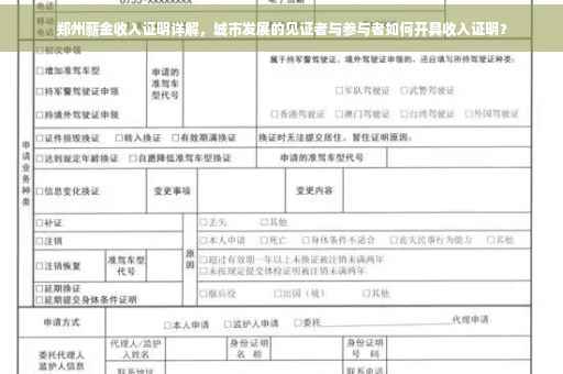 郑州薪金收入证明详解，城市发展的见证者与参与者如何开具收入证明？