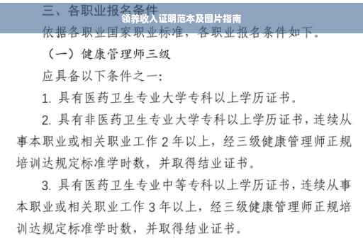 领养收入证明范本及图片指南