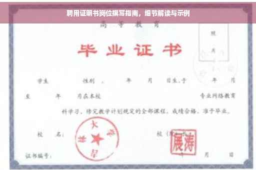 聘用证明书岗位撰写指南，细节解读与示例