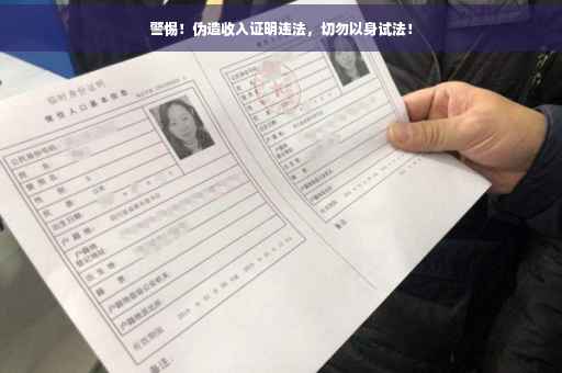警惕！伪造收入证明违法，切勿以身试法！