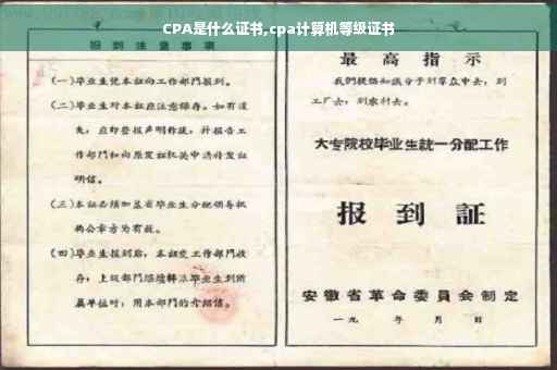 CPA是什么证书,cpa计算机等级证书