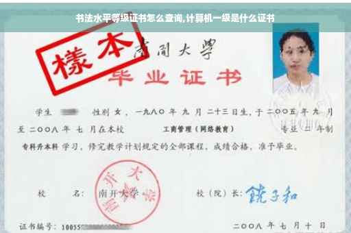 书法水平等级证书怎么查询,计算机一级是什么证书