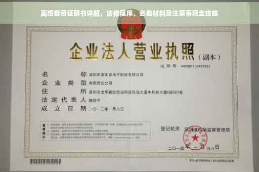 离婚官司证明书详解，法律程序、必备材料及注意事项全攻略
