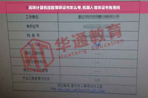 高级计算机技能等级证书怎么考,机器人等级证书有用吗