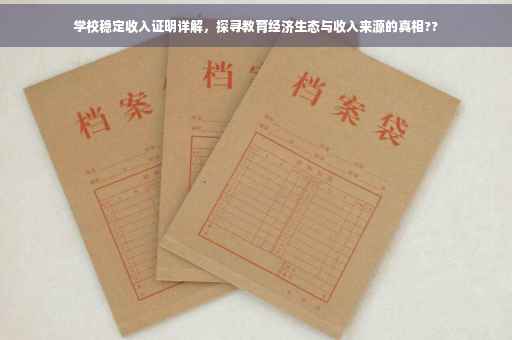 学校稳定收入证明详解，探寻教育经济生态与收入来源的真相??