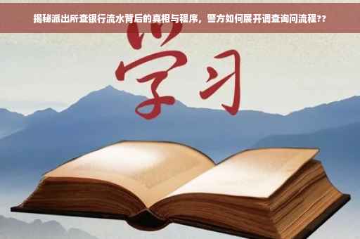 揭秘派出所查银行流水背后的真相与程序，警方如何展开调查询问流程??