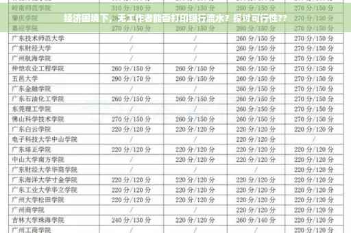 经济困境下，无工作者能否打印银行流水？探讨可行性??