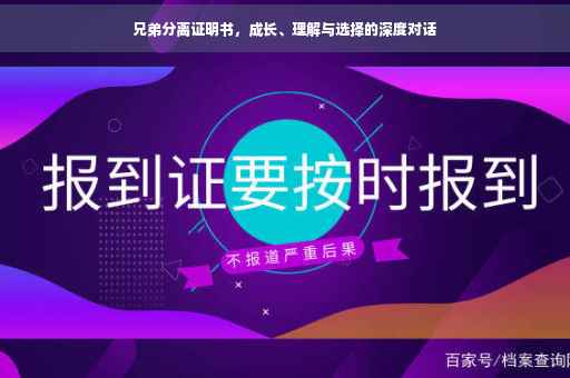 兄弟分离证明书，成长、理解与选择的深度对话