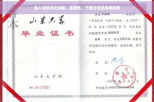 收入证明范文详解，重要性、下载方式及应用指南