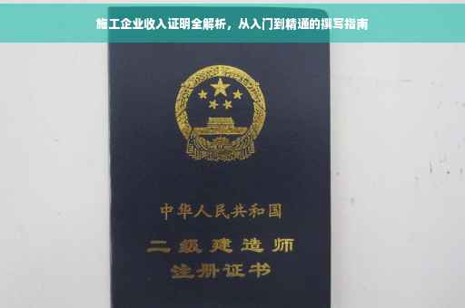 施工企业收入证明全解析，从入门到精通的撰写指南