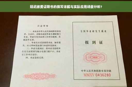 延迟缴费证明书的撰写详解与实际应用场景分析?