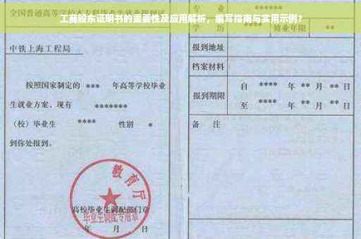 工商股东证明书的重要性及应用解析，编写指南与实用示例?