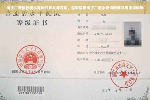 电子厂查银行流水背后的含义与考量，深度解析电子厂流水查询的意义与考量因素