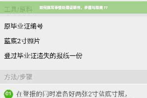 如何撰写事情处理证明书，步骤与指南 ??