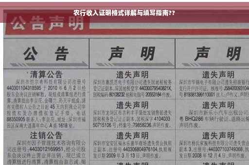 农行收入证明格式详解与填写指南??