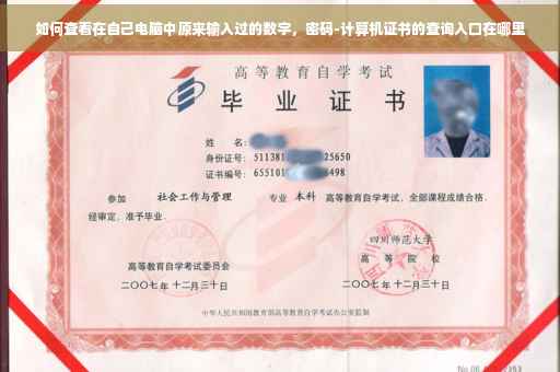 如何查看在自己电脑中原来输入过的数字，密码-计算机证书的查询入口在哪里