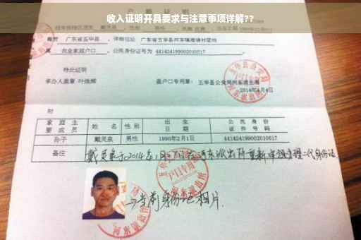 收入证明开具要求与注意事项详解??