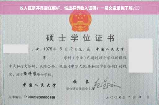 收入证明开具责任解析，谁应开具收入证明？一篇文章带你了解?⚡️