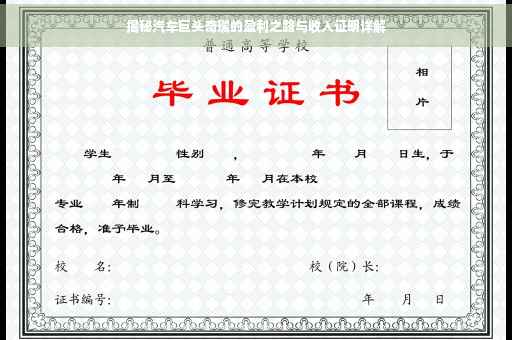 揭秘汽车巨头奇瑞的盈利之路与收入证明详解