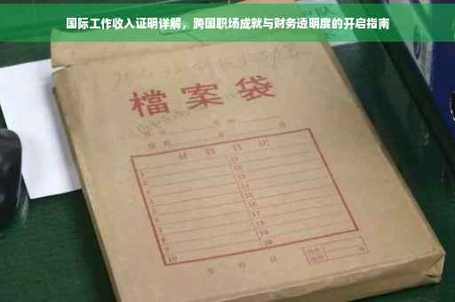国际工作收入证明详解，跨国职场成就与财务透明度的开启指南