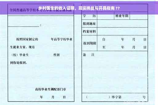 乡村医生的收入证明，现实挑战与开具指南 ??