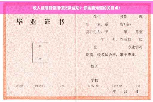 收入证明能否担保贷款成功？你需要知道的关键点！