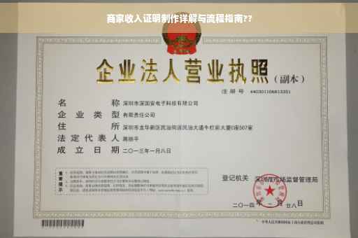 商家收入证明制作详解与流程指南??