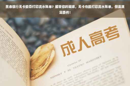 民泰银行无卡能否打印流水账单？解答你的疑惑，无卡也能打印流水账单，但需满足条件！