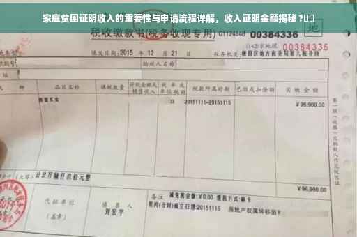 家庭贫困证明收入的重要性与申请流程详解，收入证明金额揭秘 ?⚡️