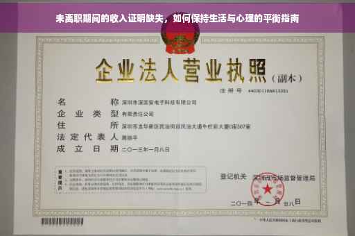 未离职期间的收入证明缺失，如何保持生活与心理的平衡指南