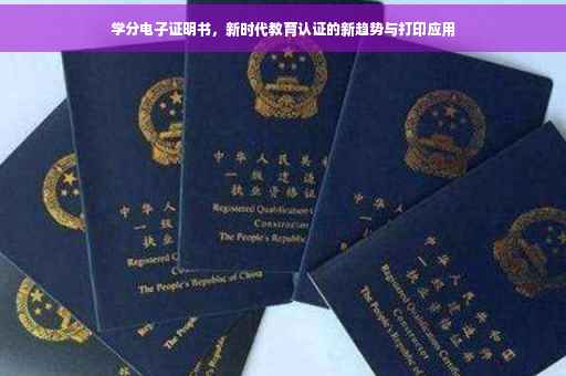 学分电子证明书，新时代教育认证的新趋势与打印应用