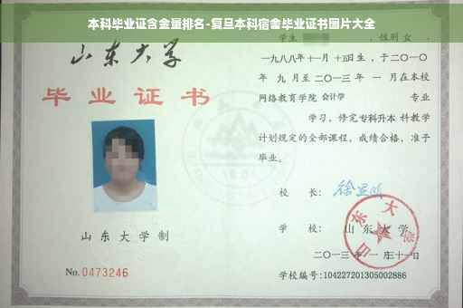 本科毕业证含金量排名-复旦本科宿舍毕业证书图片大全