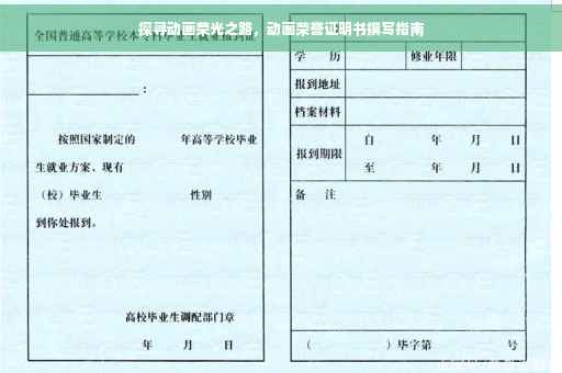 探寻动画荣光之路，动画荣誉证明书撰写指南