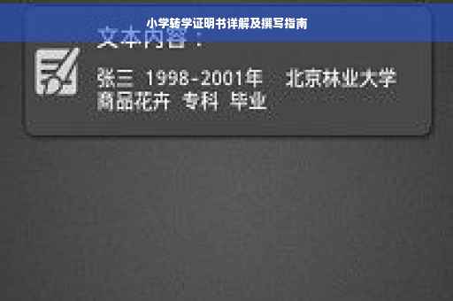 小学转学证明书详解及撰写指南