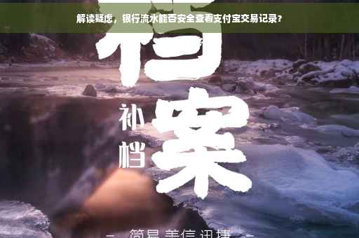 解读疑虑，银行流水能否安全查看支付宝交易记录？