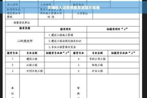 交通收入证明模板及其图片指南