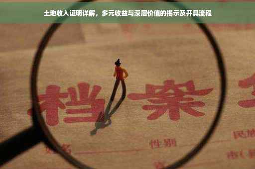 土地收入证明详解，多元收益与深层价值的揭示及开具流程
