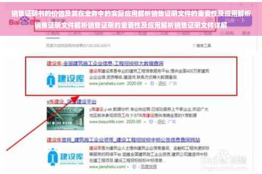 销售证明书的价值及其在业务中的实际应用解析销售证明文件的重要性及应用解析销售证明文件解析销售证明的重要性及应用解析销售证明文件详解