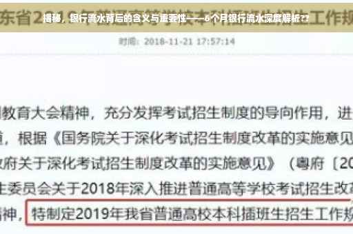 揭秘，银行流水背后的含义与重要性——6个月银行流水深度解析??
