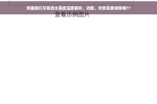 招商银行交易流水系统深度解析，功能、优势及查询指南??