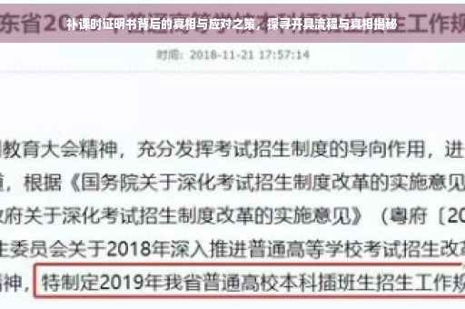 补课时证明书背后的真相与应对之策，探寻开具流程与真相揭秘